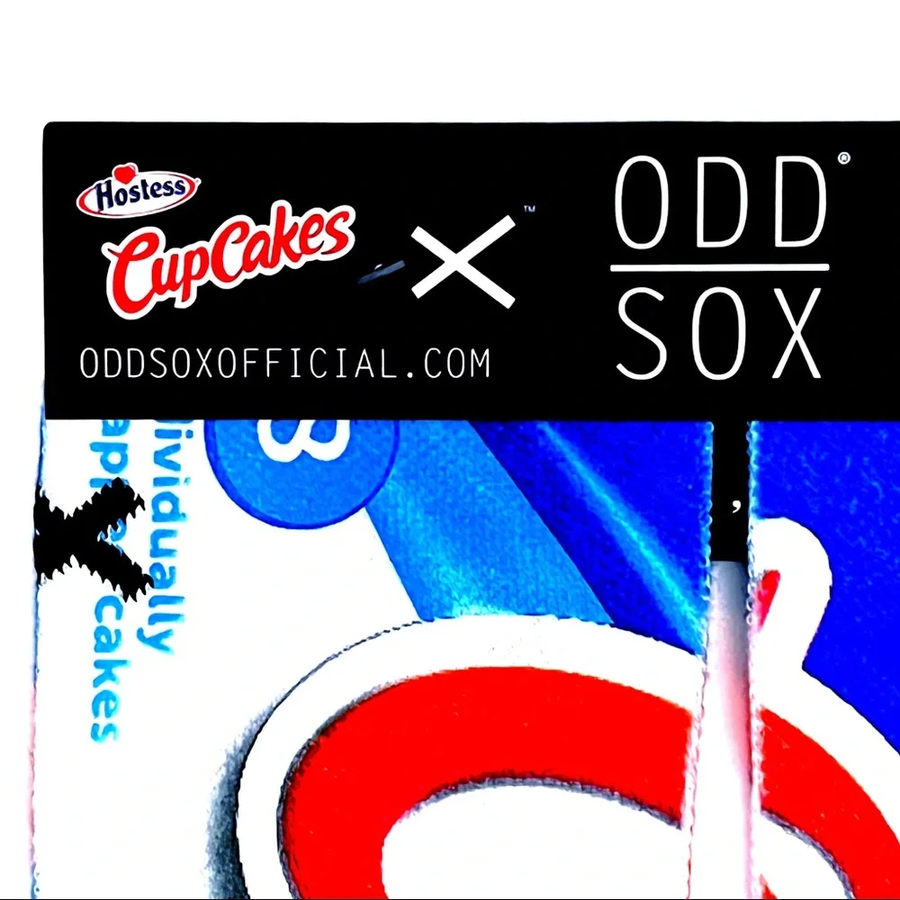 Odd Sox Hostess Cupcake Crew Socks Mens Womens Fun Novelty Gift Blue White Red